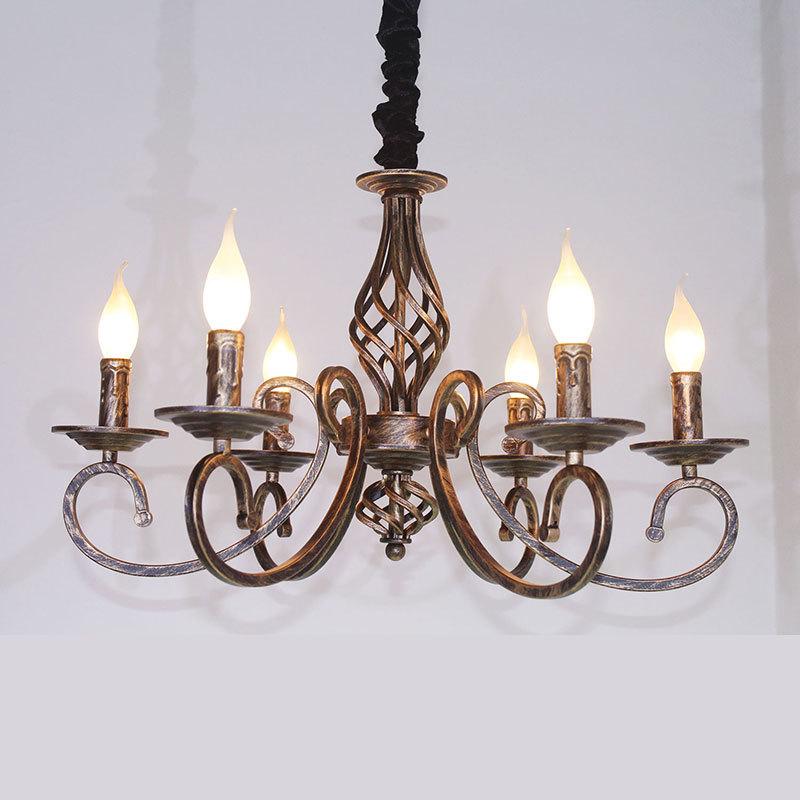 Retro Chandelier American Country Creative Wrought Iron Personality