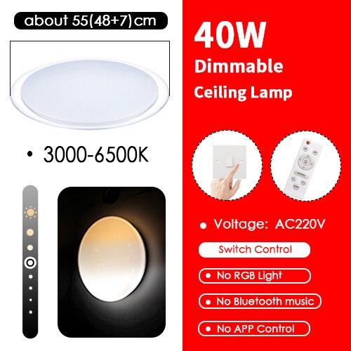 Led Ceiling Light RGB Dimmable 36W 40W Smart APP Control Bluetooth Music Modern Led Ceiling Lamp Living Room Bedroom
