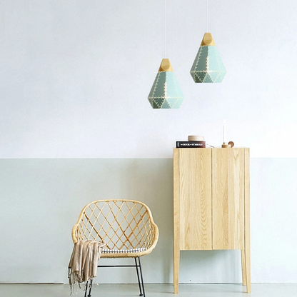 Pendant Light Modern E27 Macron Color Pendant Lamp Wood Iron Lampshade Cable 1.2m Pendant Lamp For Bedroom