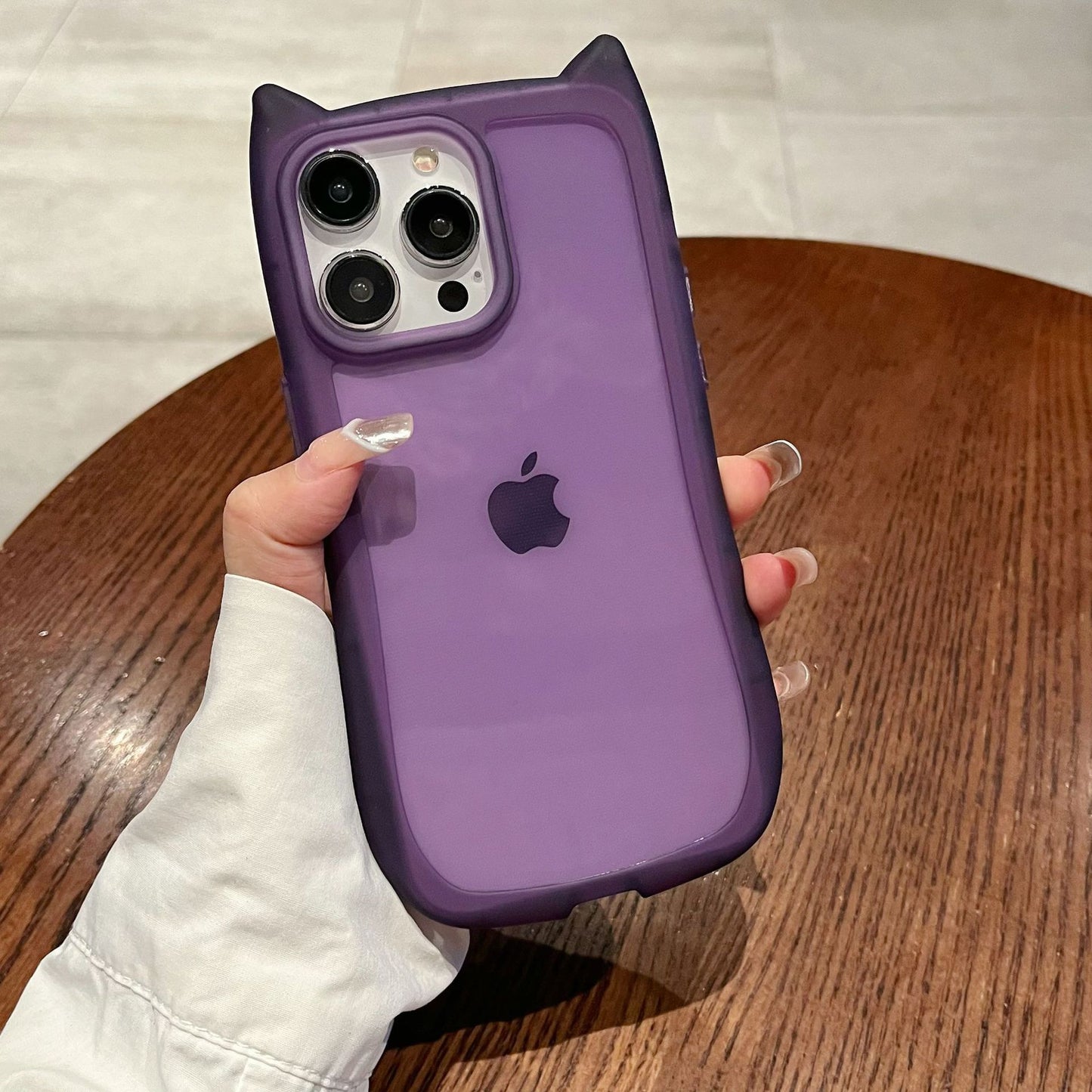 Cute Cartoon 3D Cat Ear Phone Case For iPhone 16 Plus 15 14 13 12 11 Pro Max Animal Design Matte Soft Silicone Protection Cover