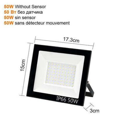 PIR Motion Sensor LED Flood Light 10W 30W 50W Outdoor Floodlight Waterproof Led Spotlight for Garden Wall Street Light