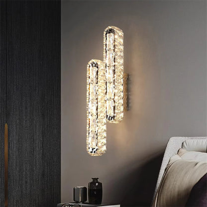 Wall Lamp Crystals Strip Interior Wall Light for Living Room Background Bedside Corridor Decoration Wall
