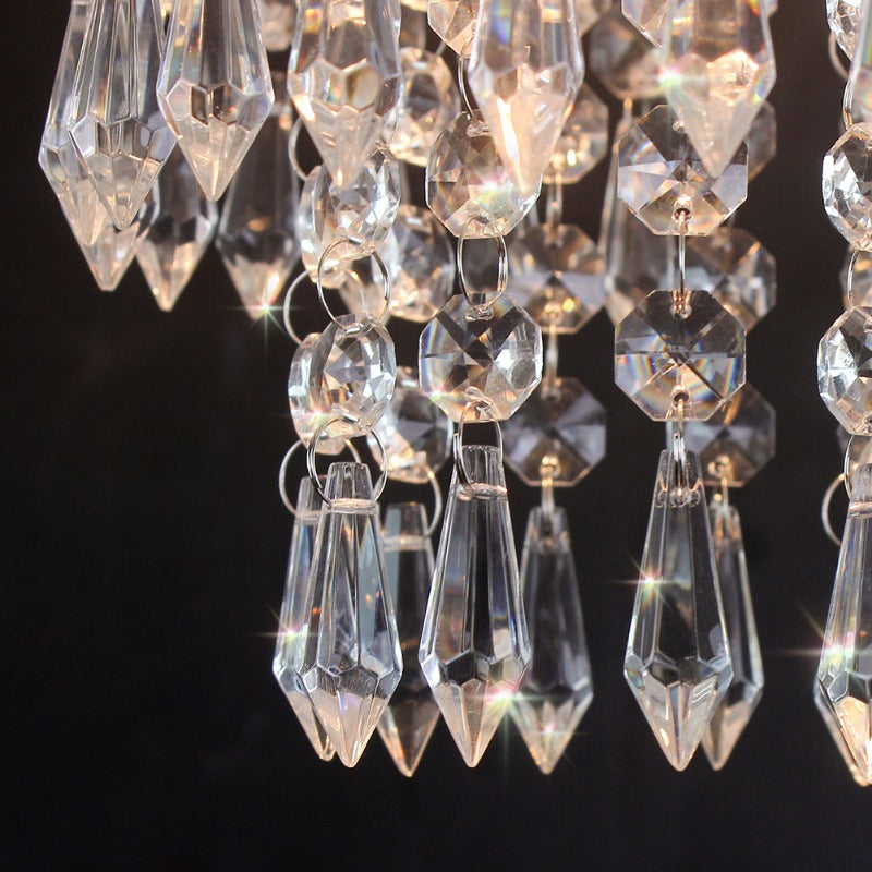 Luxury E27 3 Layers Sharp Beads Crystal Ceiling Lights Home Appliance Fixtures Decoration Lamp Living Room Decor