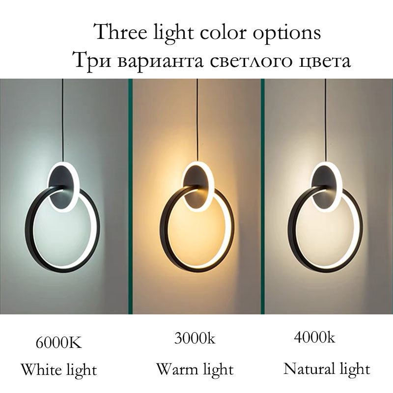 Modern Creative LED Pendant Lamps Wall Hanging Chandelier Bedroom Bedside Lamp Dining Room Decor
