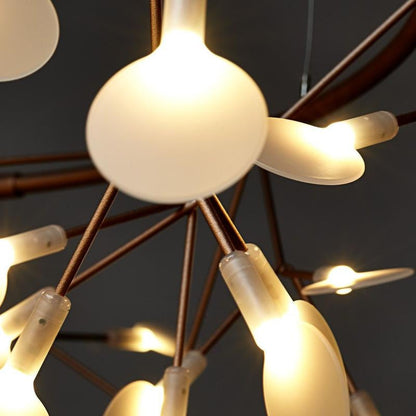 Big Round Modern LED Lamp Firefly Tree Branch Leaf Pendant Light Flower Suspension Lamps Restaurant Art Bar Home Lighting