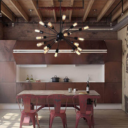 Vintage Retro Sputnik Chandeliers Metal E27 40W Hanging Lamp For Bedroom Living Room Dinning Room Indoor Lighting
