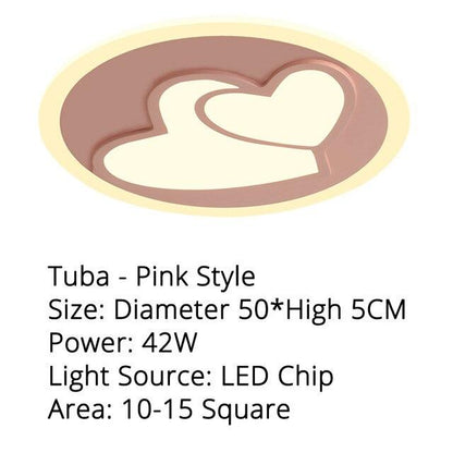 Acrylic Modern Led Ceiling Lights Pink Heart Shape  For Living Room Bedroom Dining Room Home Ceiling Lamp Lighting