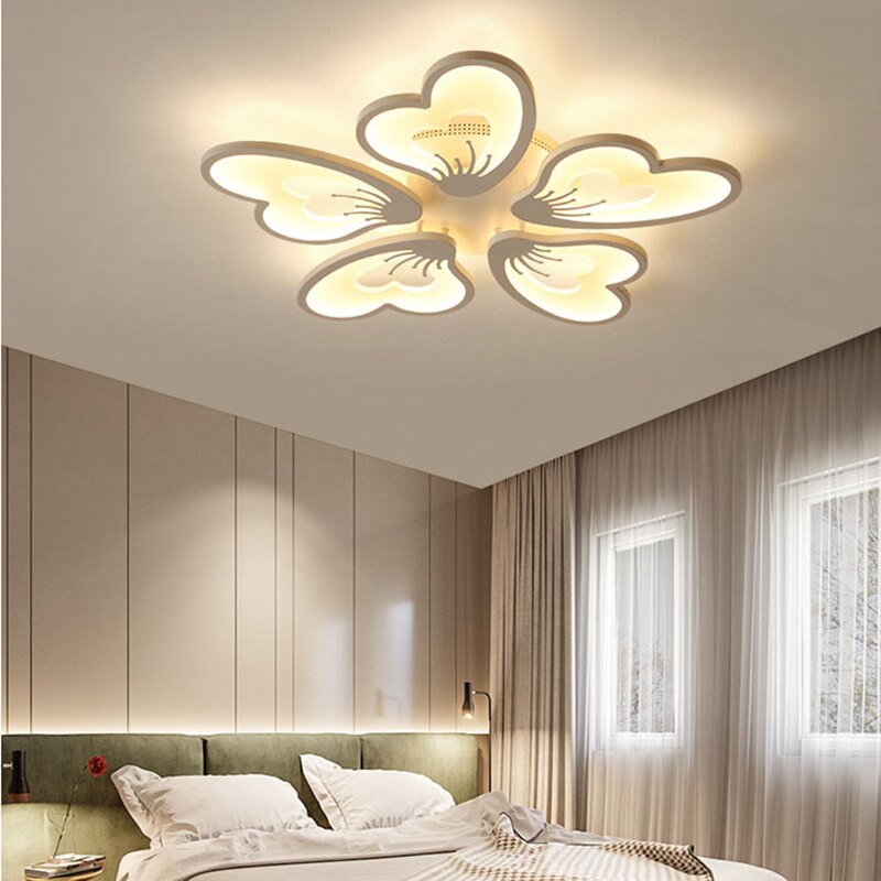 New Modern LED Ceiling Lights Flower Shape With Remote Control/ APP For  Living/Dining/Bed Room Kitchen Home Decoration Luxury