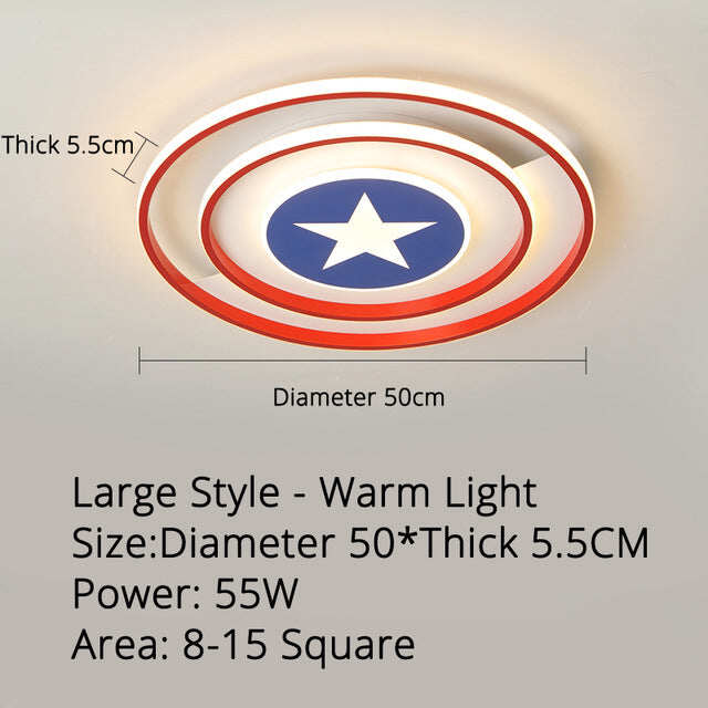 New Modern Red/Blue Stars Led Ceiling Lights Lamp For Child Bedroom Study Room Babyroom Remote Control Cartoon Designer Lamparas