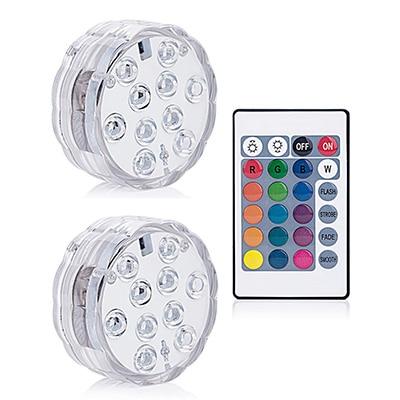 Battery Operated 10leds RGB Led Submersible Light Underwater Night Lamp Garden Swimming Pool Light for Wedding Party Vase Bowl