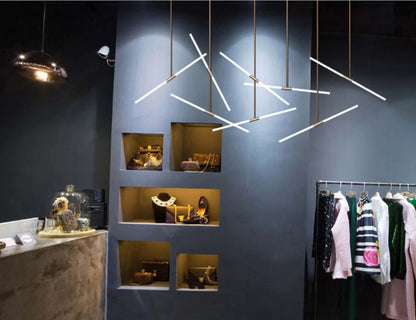 Post Modern Long Tube Branch LED Pendant Light Loft Hanging Lamp Office Bar Track Lamp Restaurant Showroom Shop Hanglamp Light