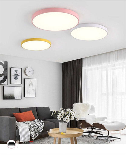 Modern Ceiling Light Round Macarons Lighting Iron Metal Acrylic Kitchen Bed Room Foyer LED Chip Lamp Decoration Light Fixture