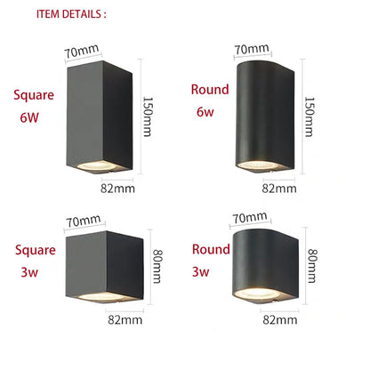 3W/6W LED Aluminum Wall Lamp Porch Light Wall Sconce Square Outdoor Waterproof Wall Light Garden Lights Modern wall lights BL22