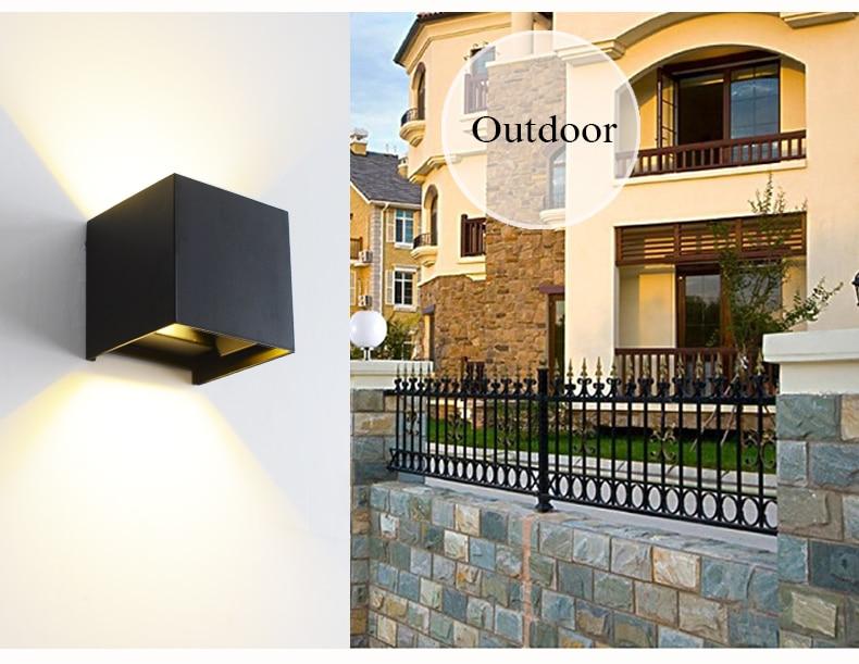 6W LED Wall Lamp IP65 Waterproof Indoor & Outdoor Aluminum Wall Light Surface Mounted Cube LED Garden Porch Light