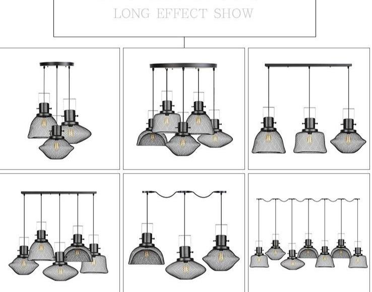 American Retro Iron Mesh Chandelier