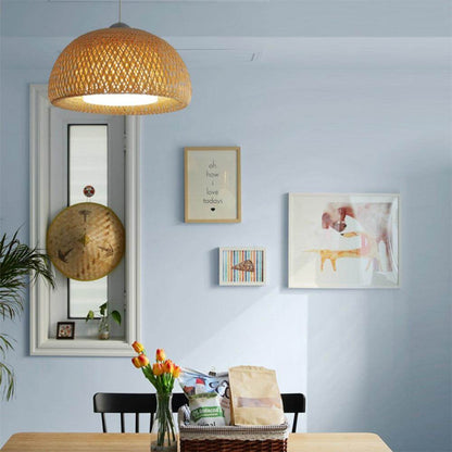 New Chinese Bamboo Weaving Bamboo Nest Nest Antique Pendant Light E27 Lamps Lanterns Living Room Hotel Restaurant Aisle Lamp