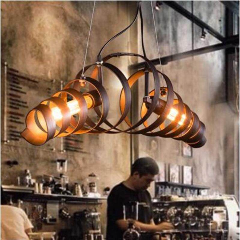 Spiral Spring Industrial Hanging Lamp Bar Retro Vintage Pendant Light Hanglamp Loft Kitchen Ceiling Hanging Light Fixture