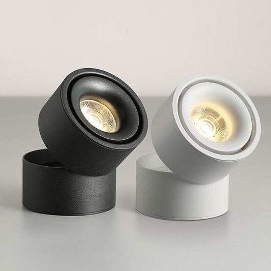 Dimmable COB LED Downlights Surface Mounted LED Ceiling Lamps 7W/9W/12W Foldable And 360° Rotatable Background Track Spot lights