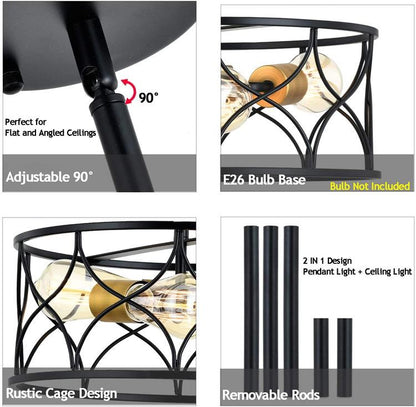 Vintage Industrial Wind Suction Top Lamp American Farmhouse Restaurant Bedroom Balcony Lamps