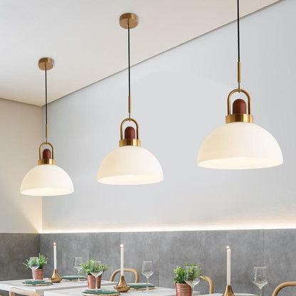 Solid Wood Chandelier Nordic Retro Minimalist Restaurant Shop Bar Bedroom Bedside Balcony Ball Glass Cover
