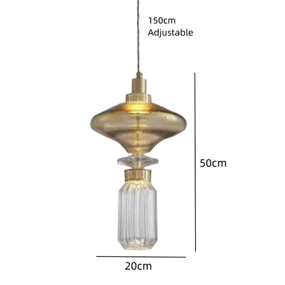 Clear Amber Glass LED Chandelier Modern Pendant Lamp Hall Parlor Restaurant Bedside Lighting Fixtures