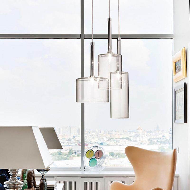 Modern Colorful Single Head/Three Heads Glass Pendant Lights G4 Led Lliving Room Bedroom Restaurant Personality Pendant Lamps