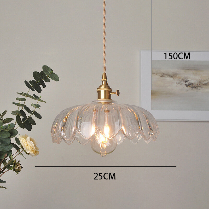 Brass Glass Chandelier Nordic Vintage Restaurant Bedside Lamp Creative Personality Cafe Bedroom Lamp