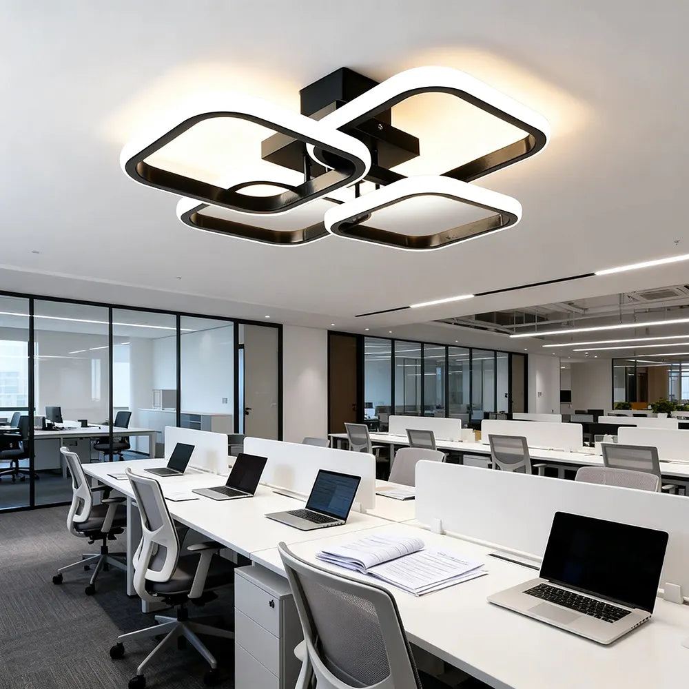 Modern 40W LED Ceiling Light 4 Square Living Room Bedroom Restaurant Hotel Office Study Indoor Home Decorative Lighting Fixture