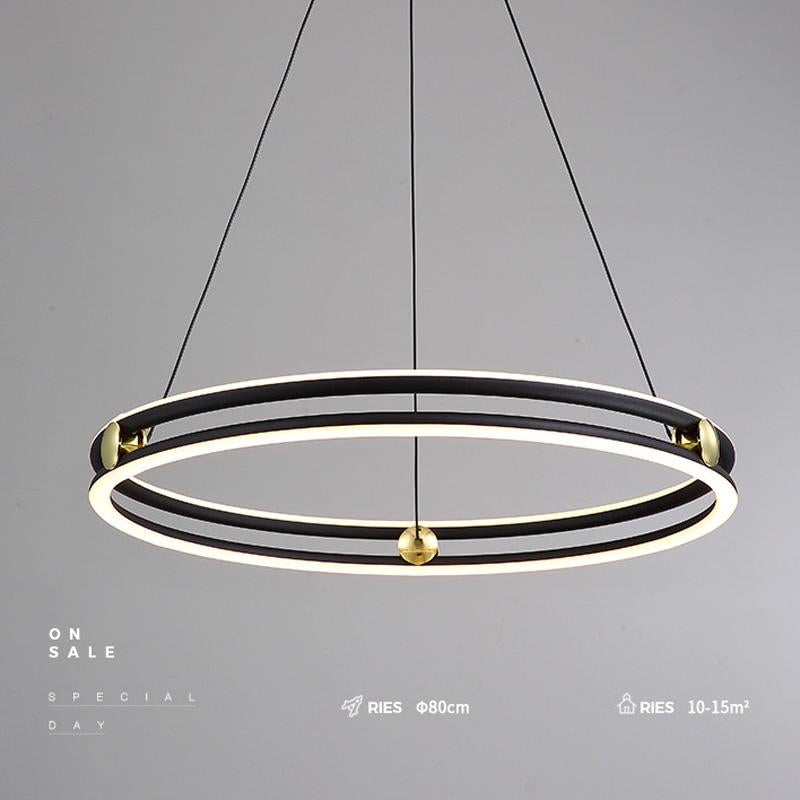 Simple Living Room Chandelier Aluminum Annular Ring