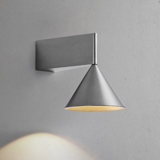 Aluminum Bedside Wall Lamp Corridor Staircase Background Wall Conical Geometric Warm Wall Lamp