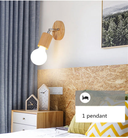 Modern Wood Metal Ceiling Lamp 39cm LED Coffe Bar Shop rRestaurant Decoration TV Background Lighting  Light Fixture