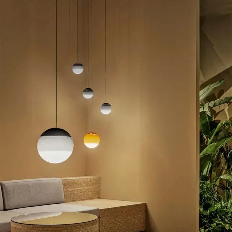 Gradient Colorful Pendant Light LED Modern Chandelier Hanging Lamps For Bedroom Living Rooms Indoor Lighting