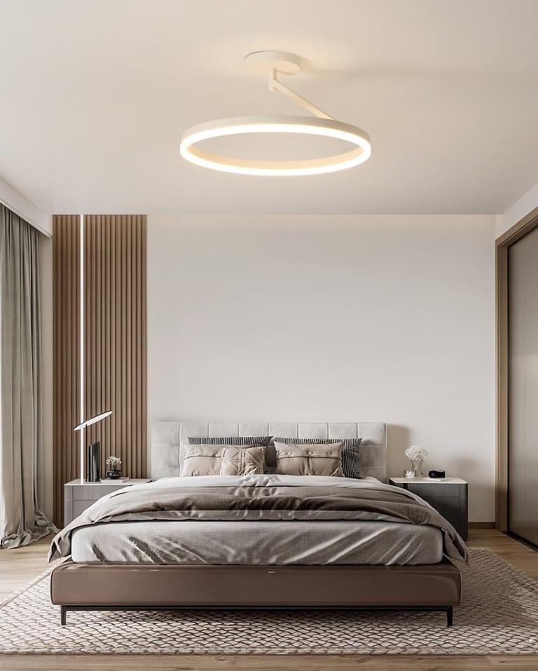 Black and White LED Ceiling Lamp Bedroom Lamp Modern Simple Living Room Net Red Room Round