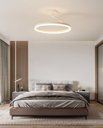 Black and White LED Ceiling Lamp Bedroom Lamp Modern Simple Living Room Net Red Room Round