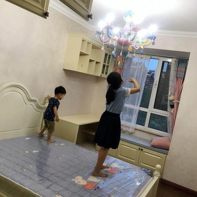 Makaron Color Crystal Pendant Lamp Children Bedroom Lamp Creative Fantasy Luminaire Stained Glass Lustre Candle Hanging Lamp