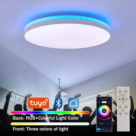 LED Ceiling Light RGB Backlight Color Illumination Bluetooth Remote Control Dimmable Decorative Light