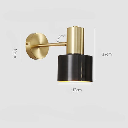Nordic Copper Bedroom Wall Lamp Creative Modern Minimalist Stair Corridor Porch Living Room Dining Room Personality Copper Wall Lamp