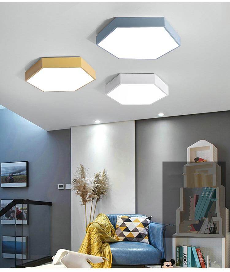 Ultrathin LED modern ceiling light hexagon Iron Acrylic indoor lamp kitchen bed room porch decoration light fixture