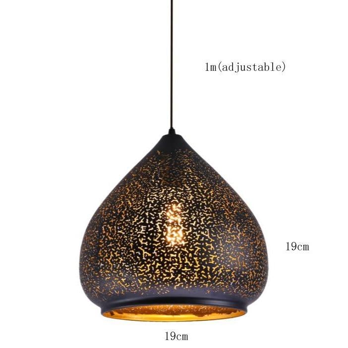 Vintage Pendant Light Nordic Porous Loft Iron Etching Lampshade