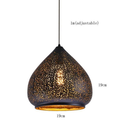 Vintage Pendant Light Nordic Porous Loft Iron Etching Lampshade