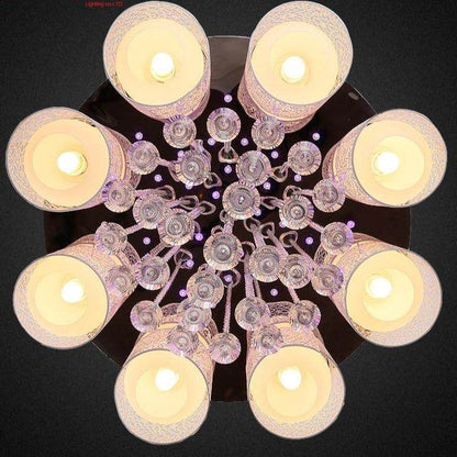 New Round LED Crystal Pendant Light For Living Room Indoor Lamp With Remote Controlled Luminaria Home Decoration