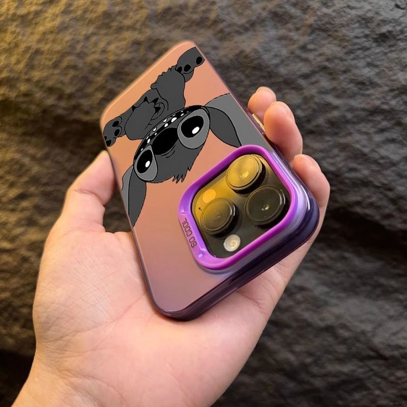 Cartoon Stitch Couple Case for iPhone 16 15 14 13 12 11 Pro Max Plus 16E X XR XS Max Hard Shockproof Bumper Back Cover