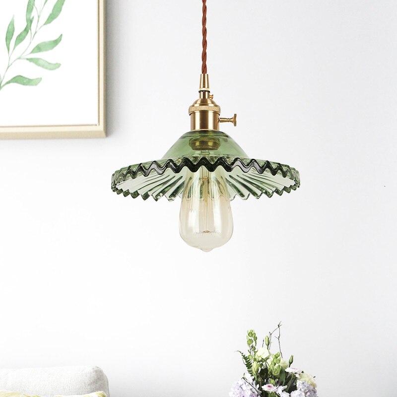 Europe Retro Novelty Glass&iron Pendant Light LED E27 With 5 Colors For Bedroom/Living Room/Bathroom/Dining Room/Restaurant
