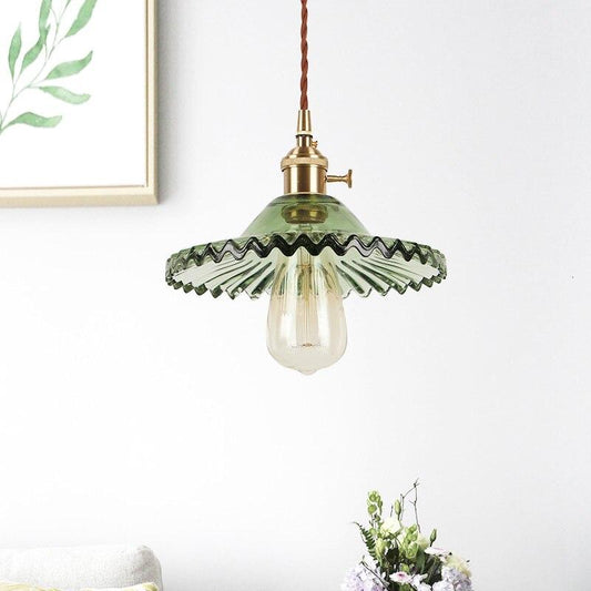 Europe Retro Novelty Glass&iron Pendant Light LED E27 With 5 Colors For Bedroom/Living Room/Bathroom/Dining Room/Restaurant