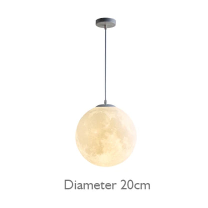 Bedroom Decoration Hanging Lamp Restaurant Lighting Luminaire Baby Pendant Light LED 3D Print Moon Pendant Lamp Living Room