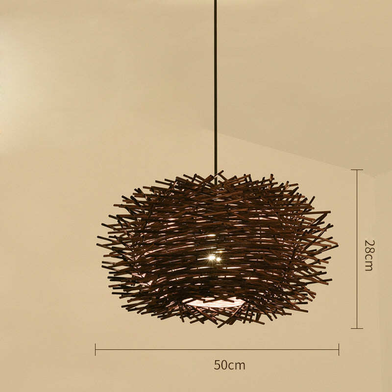 Bamboo Rattan Chandelier Restaurant Homestay Creative Bar Lamp