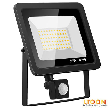 10W 20W 30W 50W 100W Led Flood Light With Adjustable PIR Sensor SMD 2835 Floodlights Outdoor Lighting For Street Square
