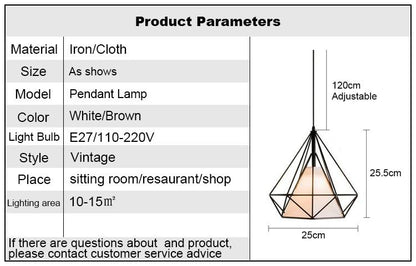 Modern Pendant Lamp Light,  Iron Frame Pendant Lights For Kitchen Island Dining Room Home Decoration Luminaire
