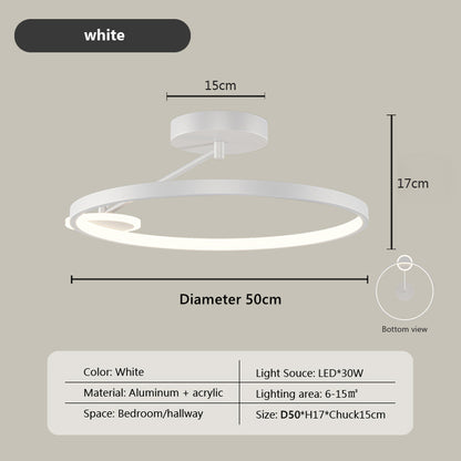 New Bedroom LED Ceiling Lamp Intelligent Remote Control Personality Circular Design Aisle Corridor Indoor Lighting