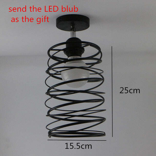 Retro Indoor Lighting Vintage Ceiling Light LED Lights More Kinds Iron Cage Lampshade Warehouse Style Light Fixture